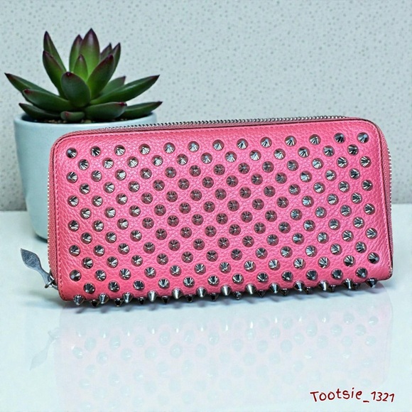 CHRISTIAN LOUBOUTIN - Panettone spiked Pink long wallet - Picture 2 of 13